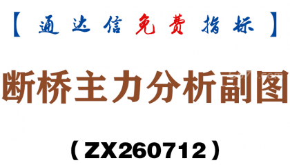 [ZX260712]断桥主力分析副图－通达信指标源码分享