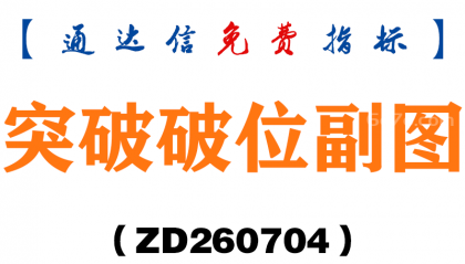 [ZD260704]突破破位副图－通达信指标源码分享
