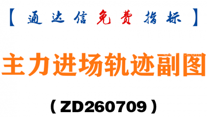 [ZD260709]主力进场轨迹副图－通达信指标源码分享
