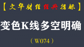 【文华财经指标】变色K线多空明确指标 多空买卖提示公式（W074）