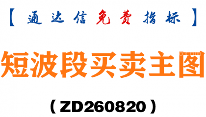 [ZD260820]短波段买卖主图-通达信指标源码分享
