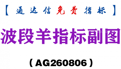 [AG260806]波段羊指标副图-通达信指标源码分享