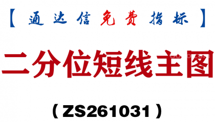 [ZS261031]二分位短线主图-通达信指标源码分享