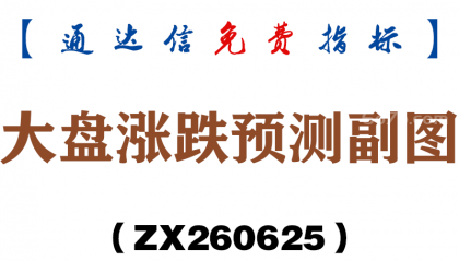 [ZX260625]大盘涨跌预测副图－通达信指标源码分享