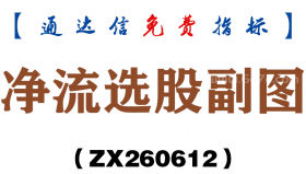 [ZX260612]净流选股副图－通达信指标源码分享