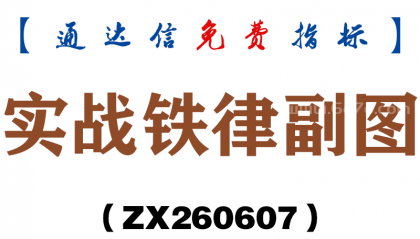 [ZX260607]实战铁律副图－通达信指标源码分享