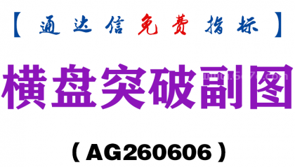 [AG260606]横盘突破副图－通达信指标源码分享
