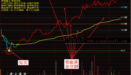 【通达信指标】分时黄金分割-精品主图指标公式