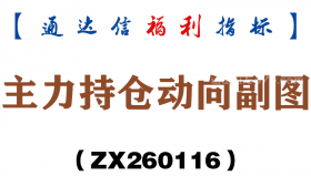 [ZX260116]主力持仓动向副图－通达信指标源码分享