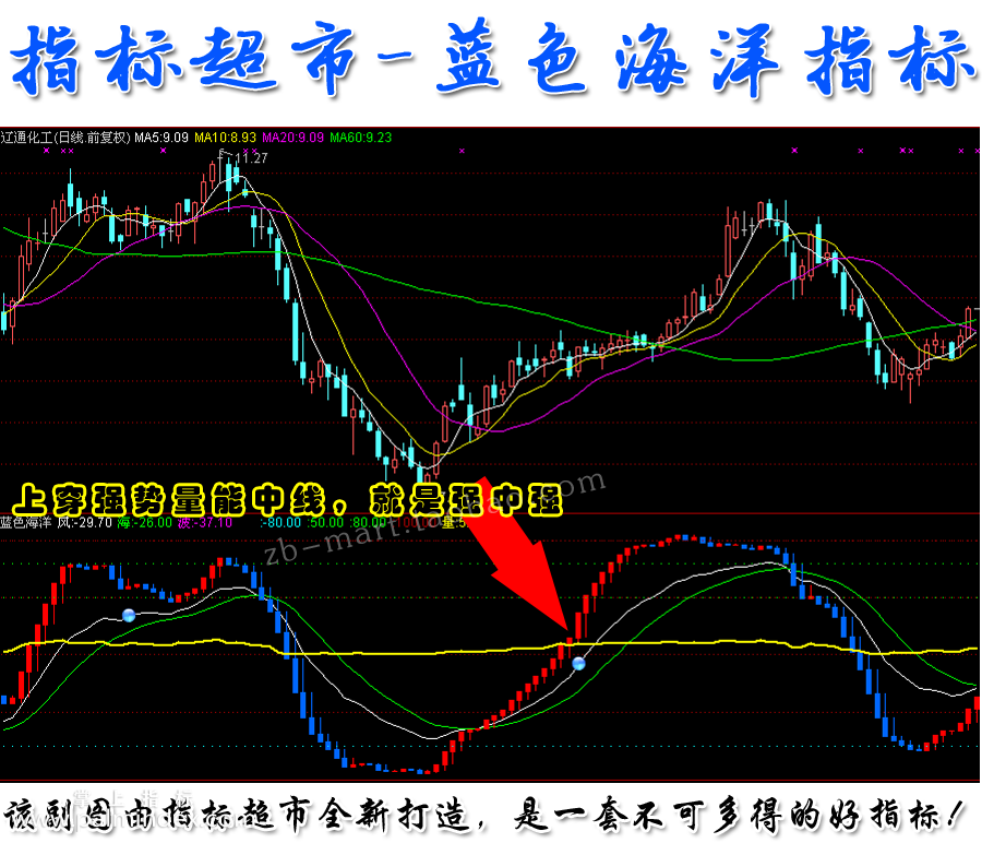 【通达信指标】蓝色海洋-副图选股指标公式