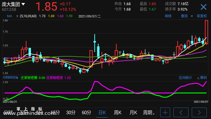 【通达信手机指标】庄家秘密进出-副图参考指标公式（电脑可用）