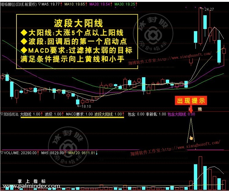 【通达信指标】阳线战法-主力强势股波段包含大阳线k线战法副图选股指标公式