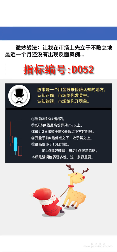 【通达信指标】3根K线2阳战法:让我在市场上先立于不败之地最近一个月还没有出现反面案例（D052）