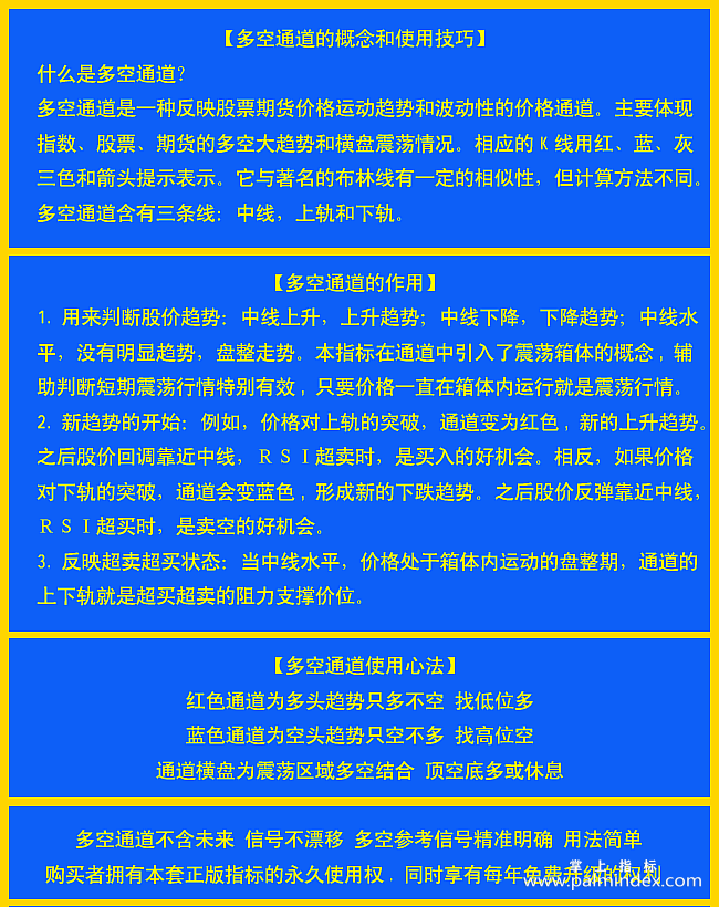 【通达信指标】多空通道-商品期货波段黄金白银外汇 原油 炒股指标公式