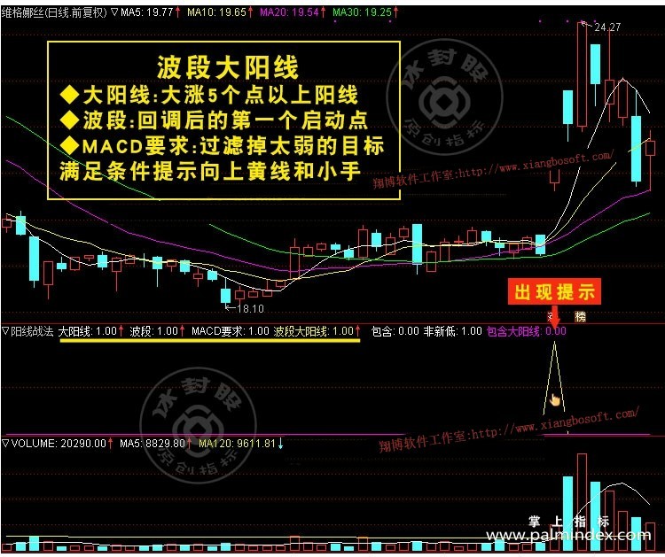 【通达信指标】阳线战法-主力强势股波段包含大阳线k线战法副图指标公式