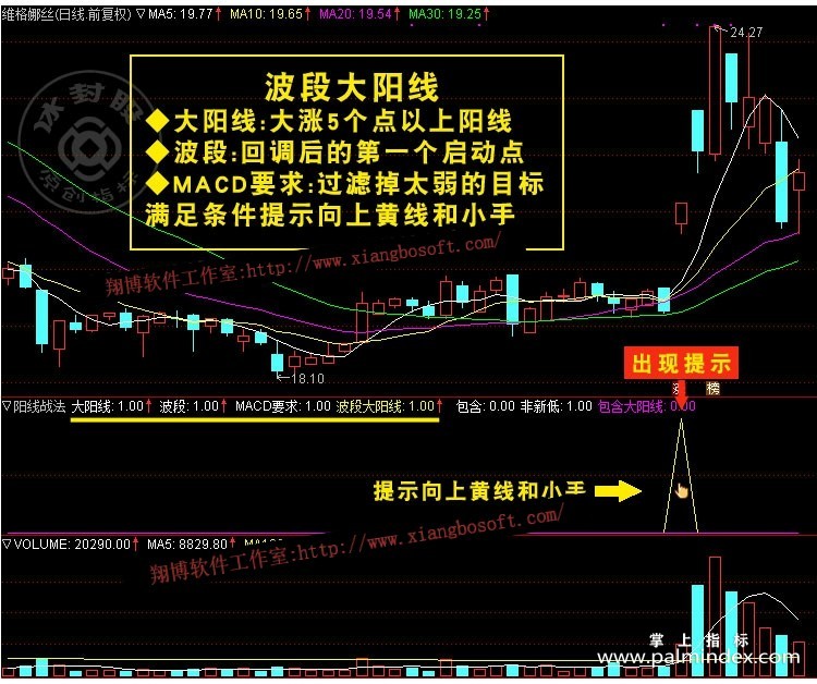 【通达信指标】阳线战法-主力强势股波段包含大阳线k线战法副图指标公式