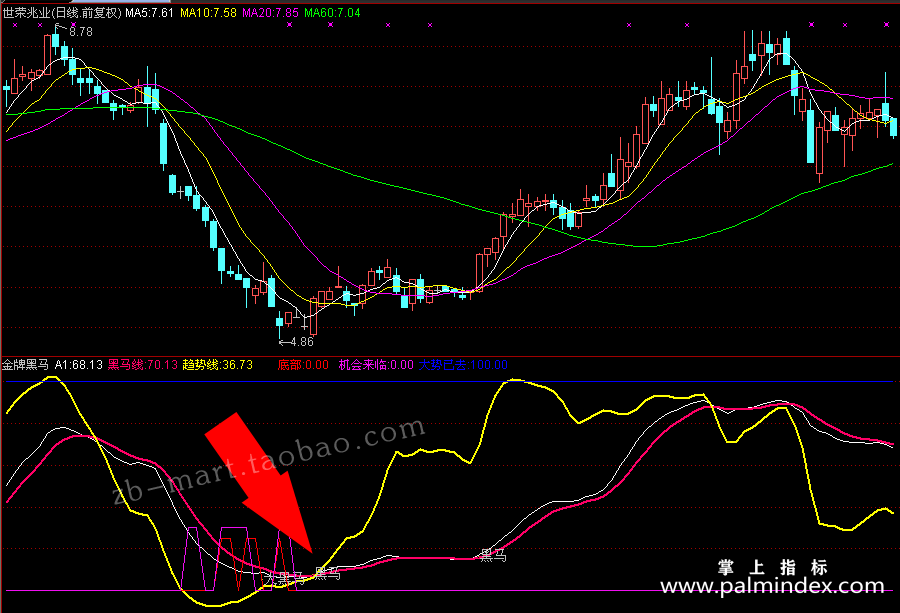 【通达信指标】金牌黑马-副图指标公式