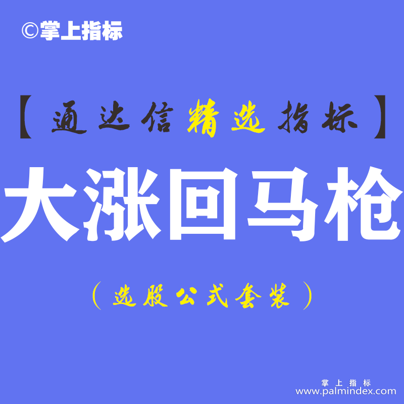 【通达信指标】大涨回马枪-大涨阳线回调副图指标公式