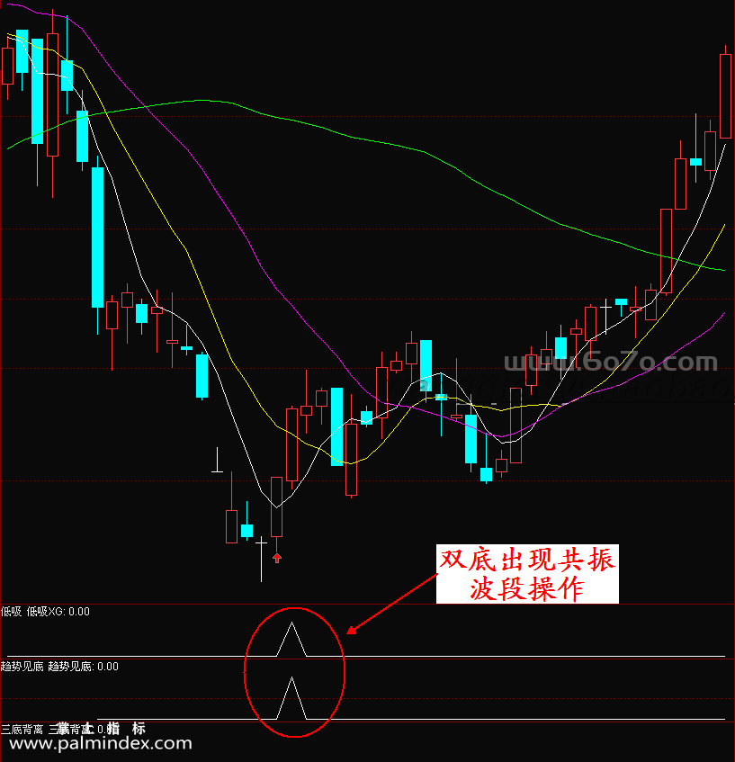 [ZS0123]三底共振-通达信副图指标公式-抄底趋势底背离预警