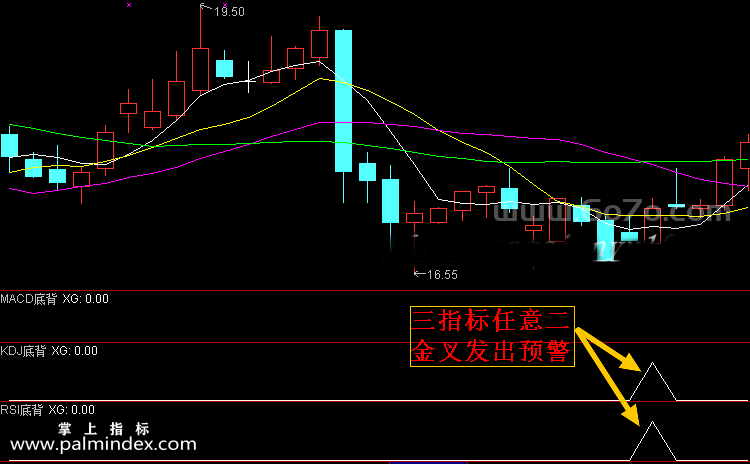 [ZS0139]底背离共振-通达信副图指标公式-MACD KDJ RSI共振预警