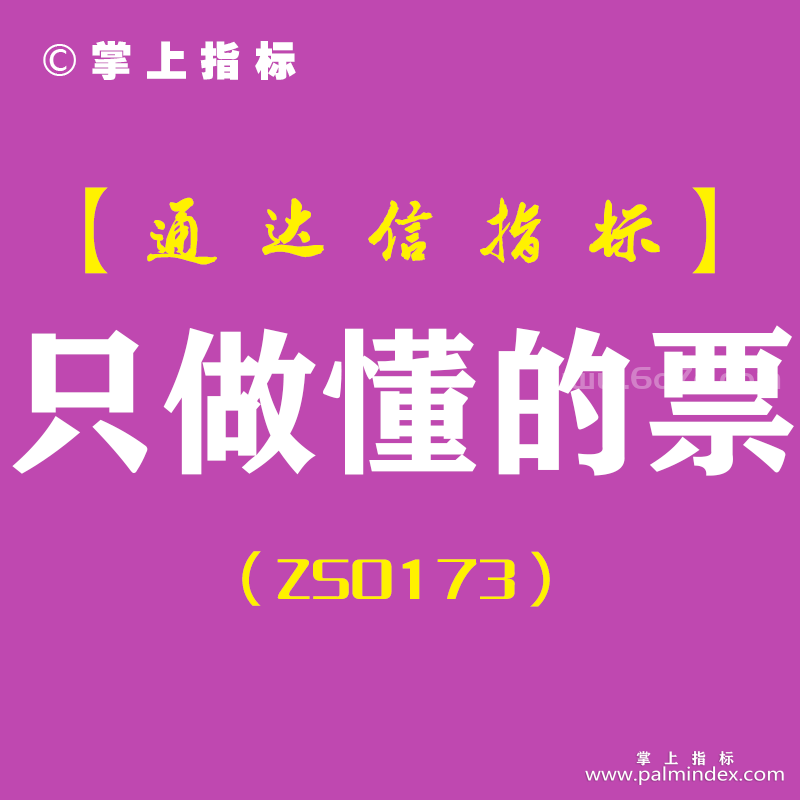 [ZS0173]只做懂的票-通达信副图指标公式-含手机版